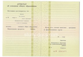 Аттестат за 9 класс 1995-2006 в Северодвинске